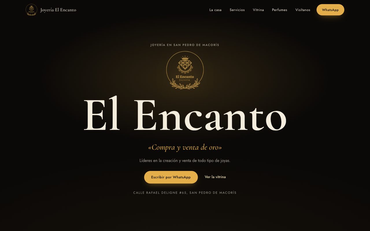 Página web de Joyería El Encanto, joyería en San Pedro de Macorís